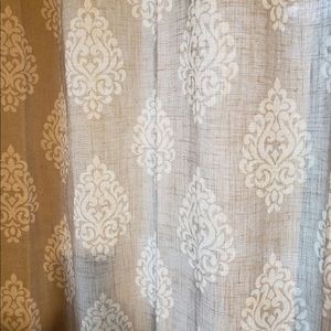 2 burlap grommet curtain panels